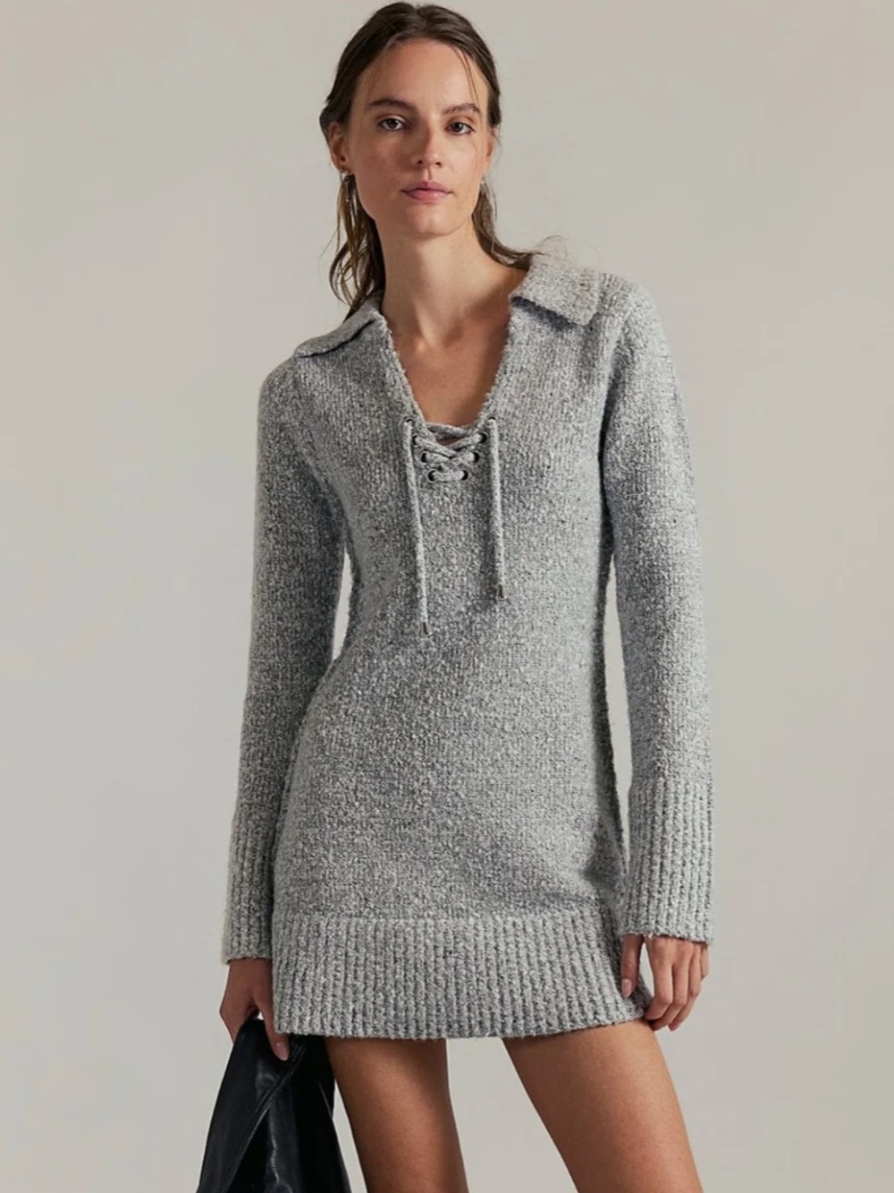 Free People Milena Sweater Dress Gray Heather Large